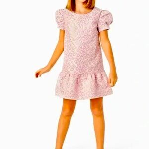 Lilly Pulitzer Pink Puff-Sleeve Ruffle Hem Dress